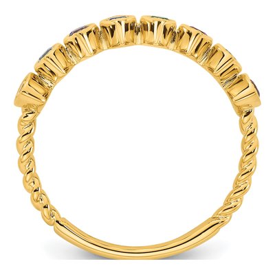 14K Yellow Gold Personalized Mother's Ring – view 3