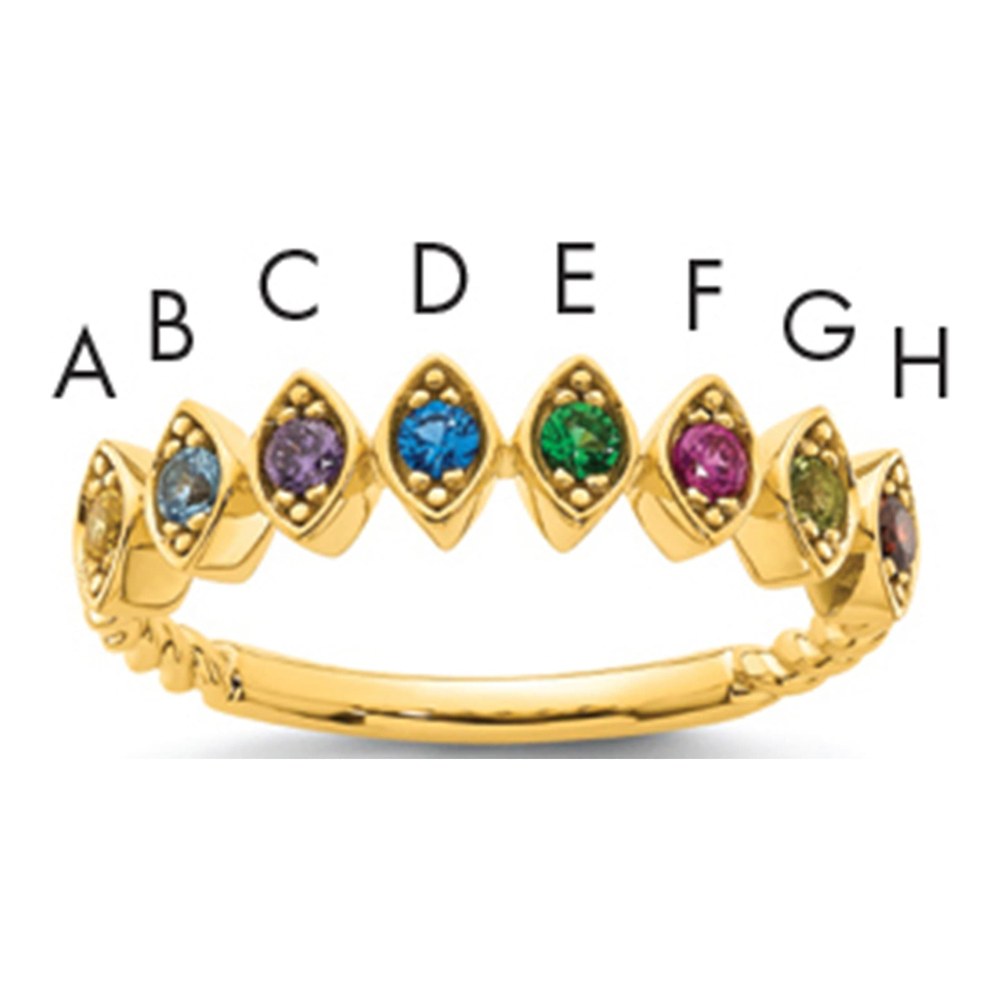 14K 8 Genuine Birthstone Mother's Ring