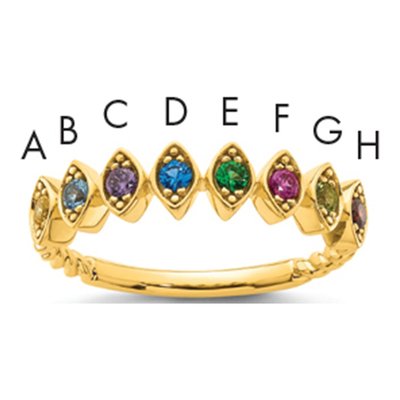 14K Yellow Gold Mother's Ring