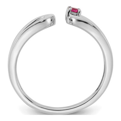 14K White Gold Birthstone Mother's Wrap Ring – view 3