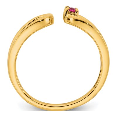 14K Yellow Gold Birthstone Mother's Wrap Ring – view 3