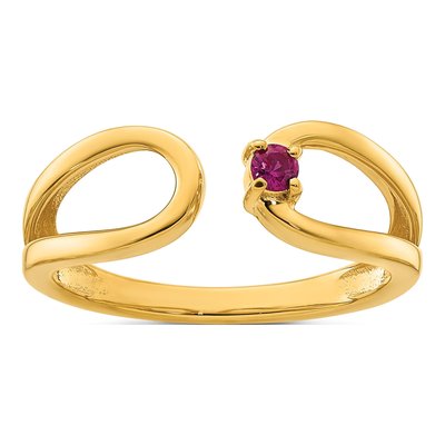 14K Yellow Gold Birthstone Mother's Wrap Ring – view 2