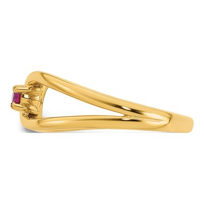 14K Yellow Gold Birthstone Mother's Wrap Ring – view 4
