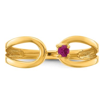 14K Yellow Gold Birthstone Mother's Wrap Ring – view 5