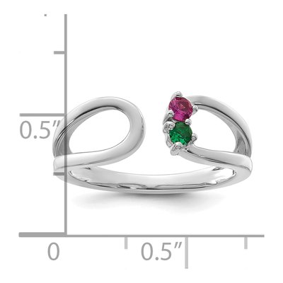 14K White Gold 2-Stone Mother's Wrap Ring Mounting – view 6