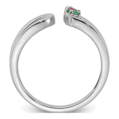 14K White Gold Birthstone Mother's Wrap Ring – view 3