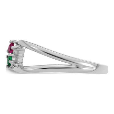 14K White Gold Birthstone Mother's Wrap Ring – view 4