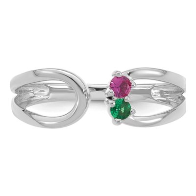 14K White Gold Birthstone Mother's Wrap Ring – view 5