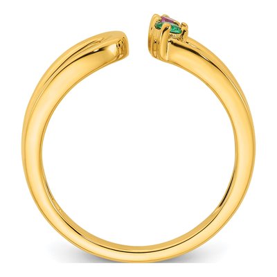 14K Yellow Gold 2-Stone Mother's Wrap Ring Mounting – view 3