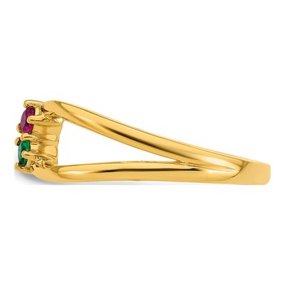 14K Yellow Gold Birthstone Mother's Wrap Ring – view 4