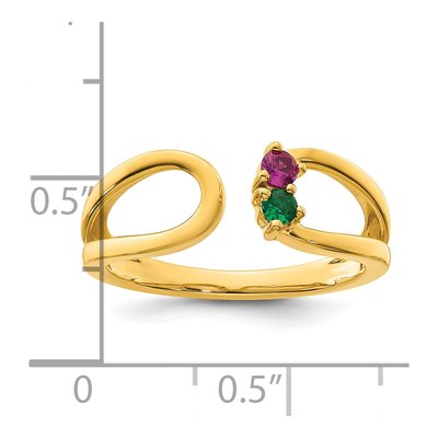 14K Yellow Gold Birthstone Mother's Wrap Ring – view 6
