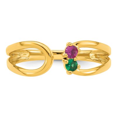 14K Yellow Gold Birthstone Mother's Wrap Ring – view 5