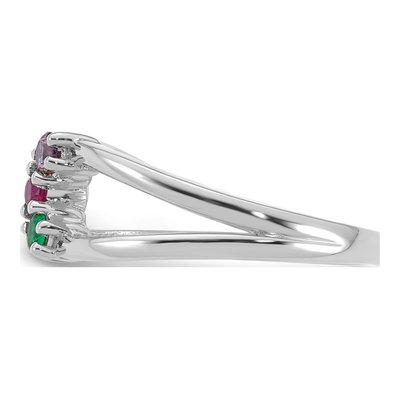 14K White Gold 3-Birthstone Wrap Mother's Ring Mounting – view 4