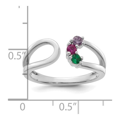 14K White Gold Birthstone Mother's Wrap Ring – view 6