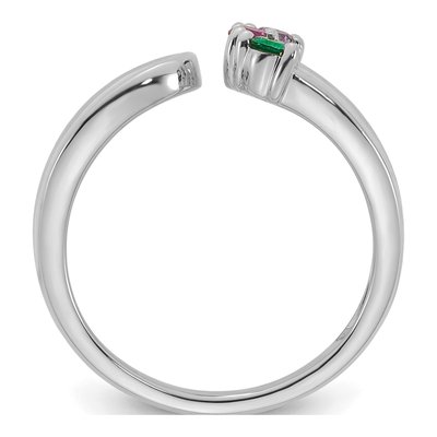 14K White Gold Birthstone Mother's Wrap Ring – view 3