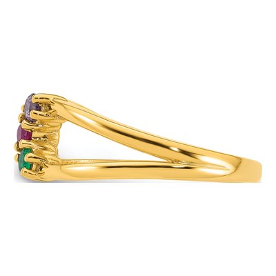 14K Yellow Gold 3-Stone Mother's Ring Mounting – view 4