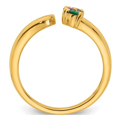 14K Yellow Gold Birthstone Mother's Wrap Ring – view 3