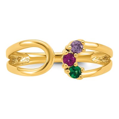 14K Yellow Gold Birthstone Mother's Wrap Ring – view 5