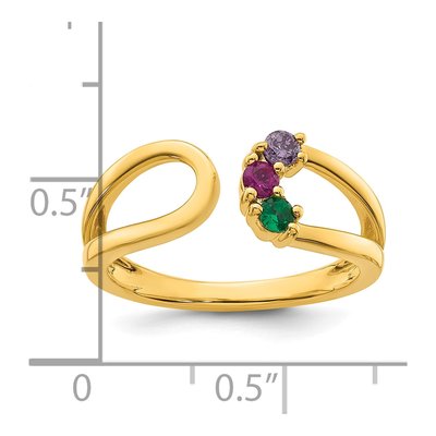 14K Yellow Gold Birthstone Mother's Wrap Ring – view 6