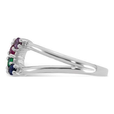 14K White Gold Birthstone Mother's Wrap Ring – view 4