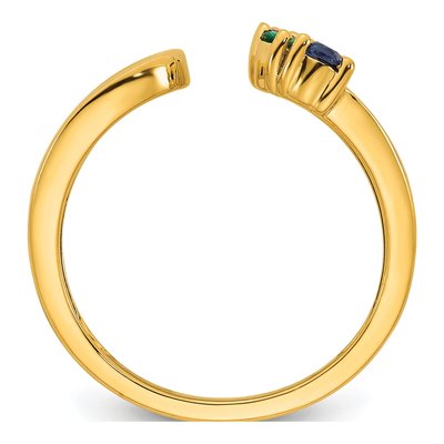 14K Yellow Gold Birthstone Mother's Wrap Ring – view 3