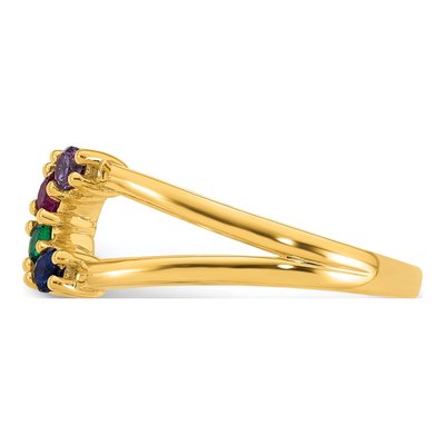 14K Yellow Gold Birthstone Mother's Wrap Ring – view 4