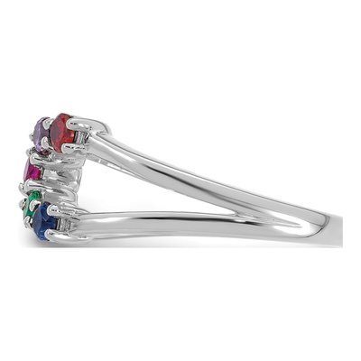14K White Gold Birthstone Mother's Wrap Ring – view 4