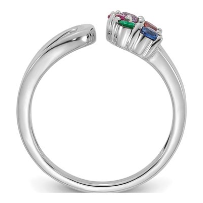 14K White Gold Birthstone Mother's Wrap Ring – view 3