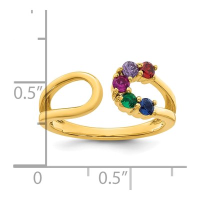 14K Yellow Gold 5-Stone Mother's Ring Mounting – view 6