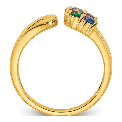 14K Yellow Gold Birthstone Mother's Wrap Ring – view 3