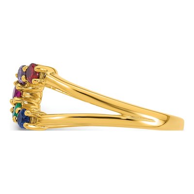 14K Yellow Gold Birthstone Mother's Wrap Ring – view 4
