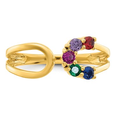 14K Yellow Gold Birthstone Mother's Wrap Ring – view 5