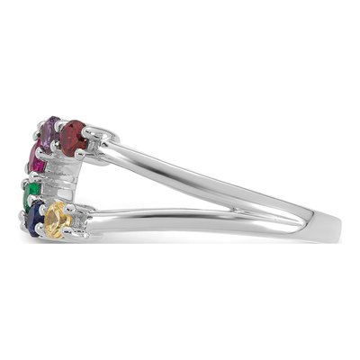 14K White Gold 6-Birthstone Mother's Ring Mounting – view 4