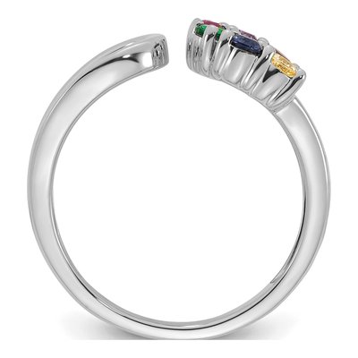 14K White Gold Birthstone Mother's Wrap Ring – view 3