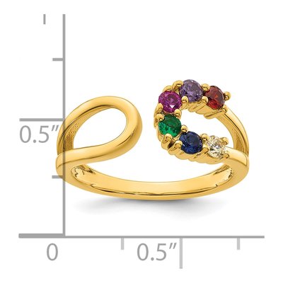 14K Yellow Gold Mother's Ring Mounting – view 6