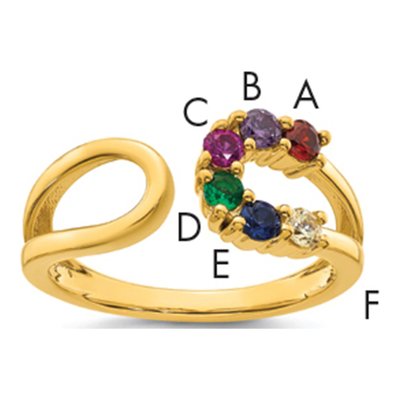 14K Yellow Gold Mother's Ring Mounting