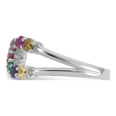 14K White Gold 7-Birthstone Mother's Ring Mounting – view 4