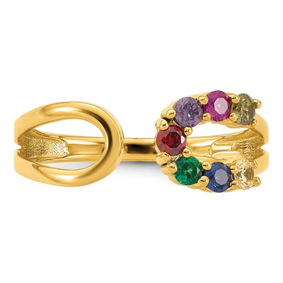 14K Yellow Gold 7-Stone Mother's Ring Mounting – view 5