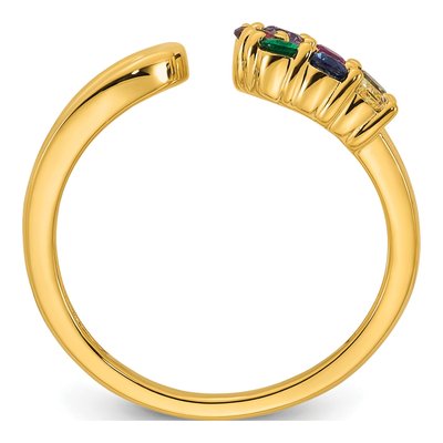 14K Yellow Gold Birthstone Mother's Wrap Ring – view 3