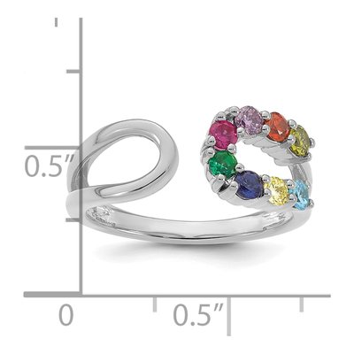 14K Yellow Gold 8-Birthstone Mother's Ring Mounting – view 6