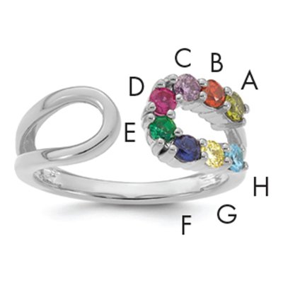 14K Yellow Gold Birthstone Mother's Wrap Ring