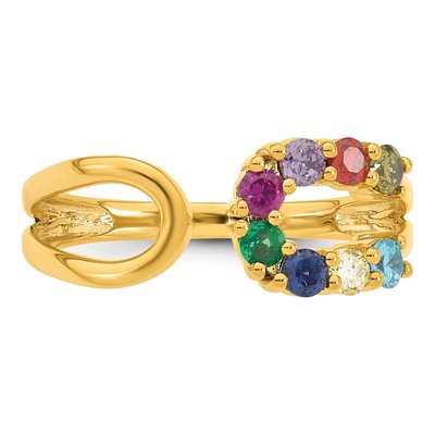 14K Yellow Gold 8-Stone Mother's Ring Mounting – view 5