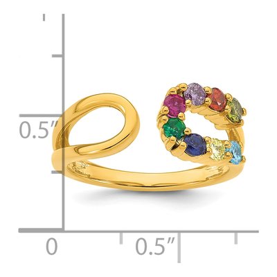 14K Yellow Gold 8-Stone Mother's Ring Mounting – view 6