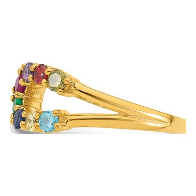 14K Yellow Gold Birthstone Mother's Wrap Ring – view 4