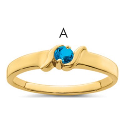 14K Yellow Gold 1-Stone Mother's Ring Mounting – view 2