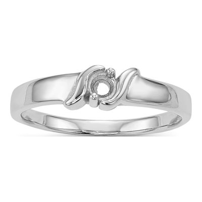 14K White Gold 1-Stone Mother's Ring Mounting – view 7