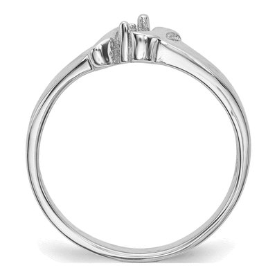 14K White Gold 1-Stone Mother's Ring Mounting – view 8