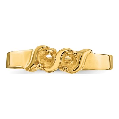 14K Yellow Gold 2-Stone Mother's Ring Mounting – view 4