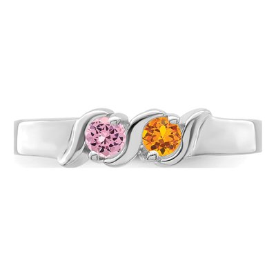 Sterling Silver Personalized 2-Stone Mother's Ring – view 5
