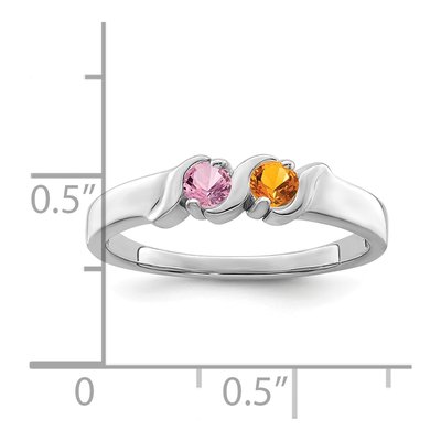 Sterling Silver Personalized 2-Stone Mother's Ring – view 6